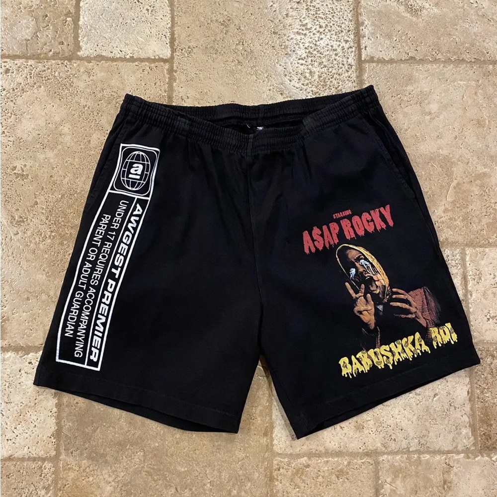A$AP Rocky's AWGE brand shorts, Babuska Boi Shorts, in excellent condition